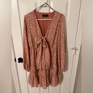 Floral tie front dress.